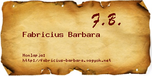 Fabricius Barbara névjegykártya