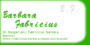 barbara fabricius business card